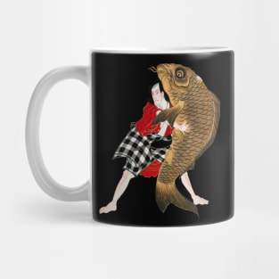 Vintage Japanese Style Samurai Warrior Carp Mug